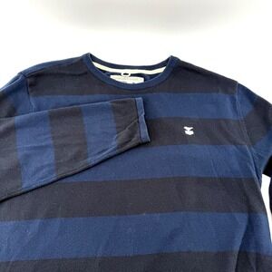 JETTY Marine Supply Co Mens XLarge Lightweight Crew Neck Sweater Blue Striped